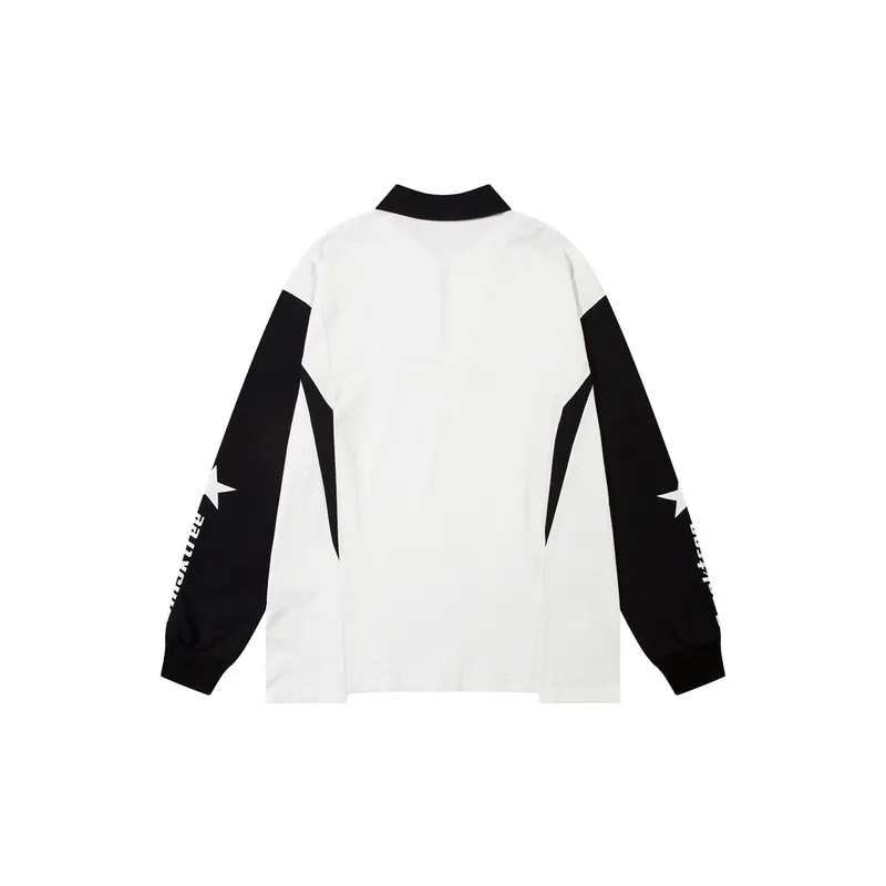 Half Zip Long Sleeve T Shirt-1