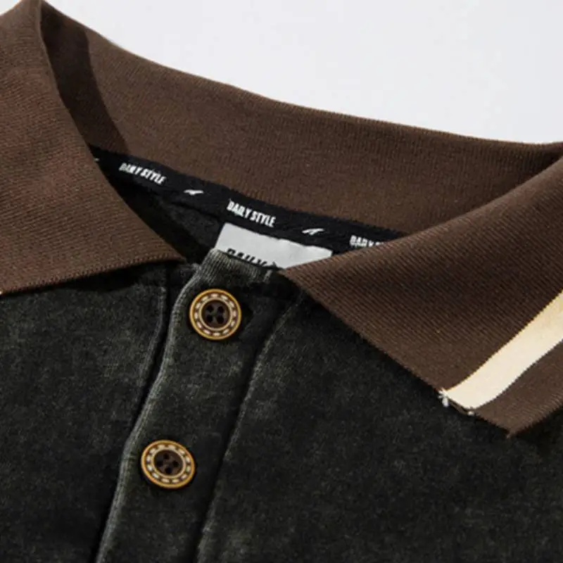Retro Washed Embroidery Polo-4