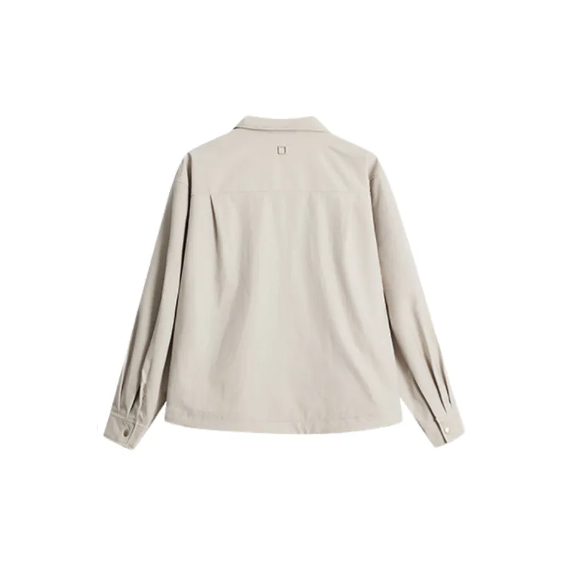 Simple Plain Lamination Fabric Jacket-3