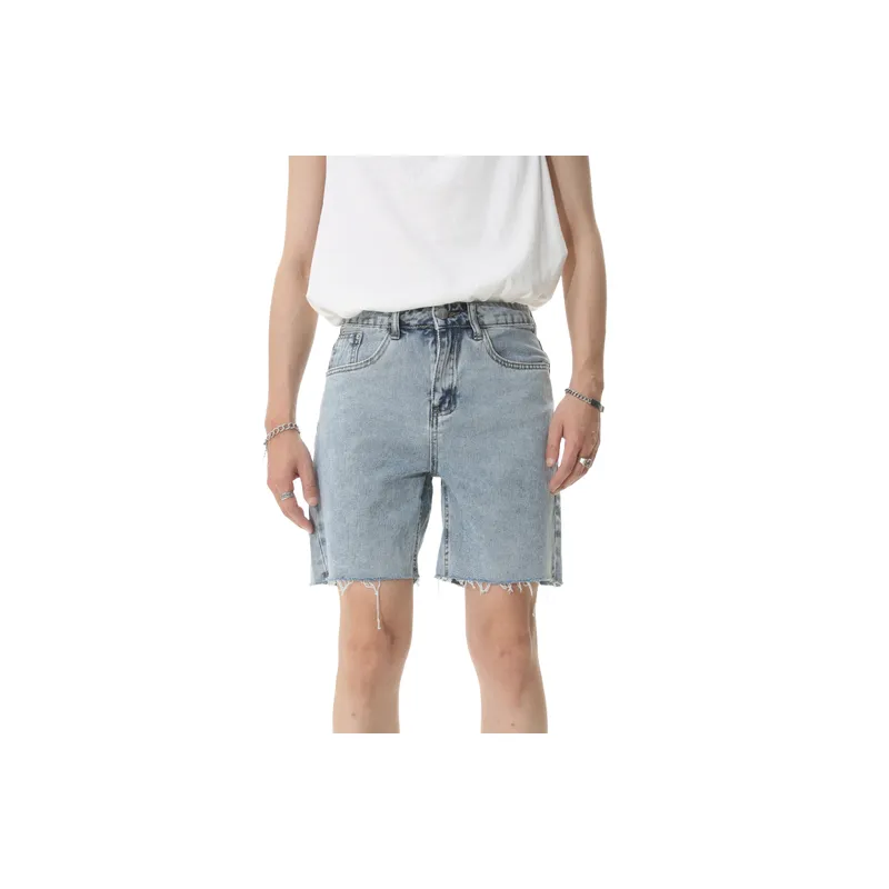 Retro Raw Edge Shorts-1