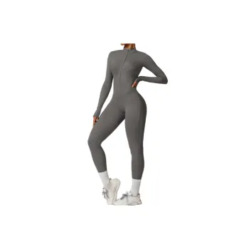 Sporty Zipper Bodysuit Women