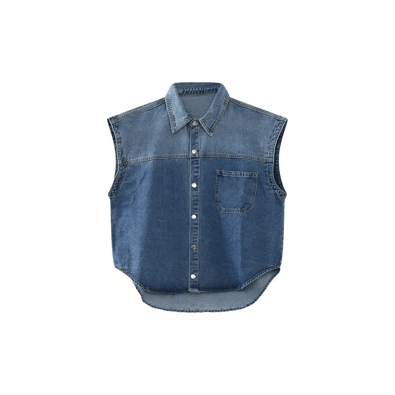 Casual Loose Cotton Blended Fabric Vest-0