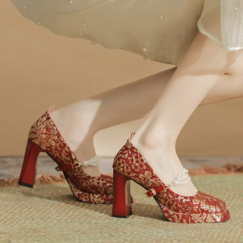 Funky Pearls High Heels-1