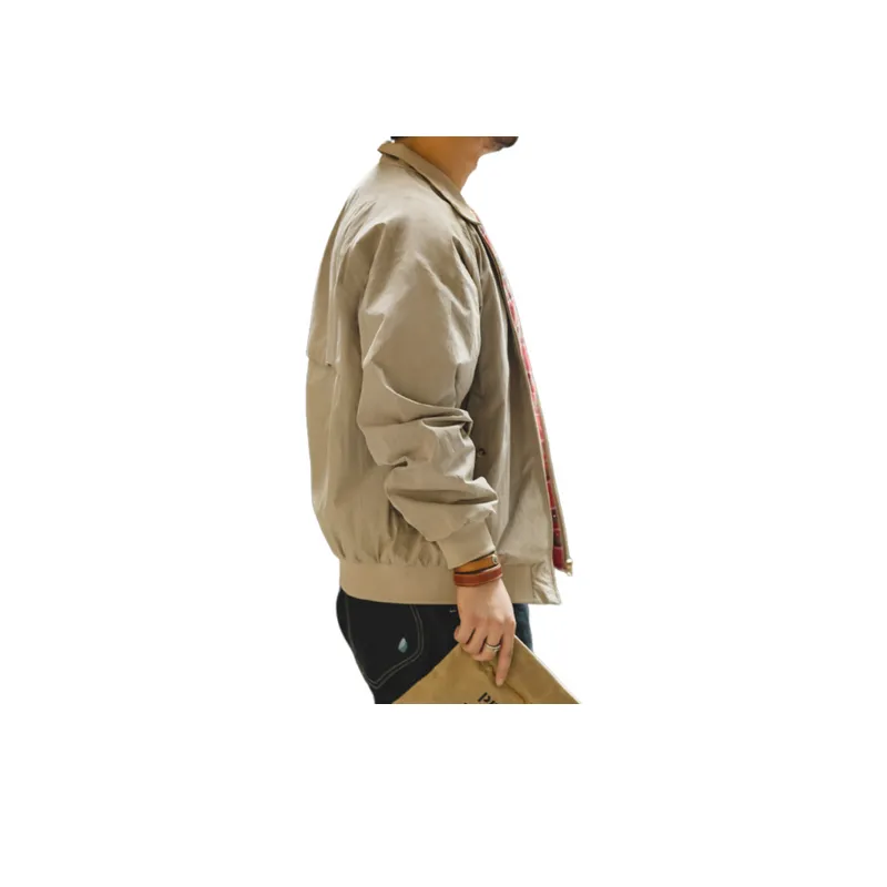 Windproof Motorcycle Khakic Stand up Collar Jacket-3