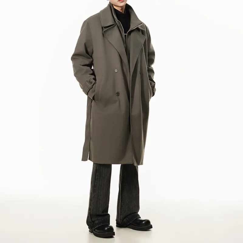 Fashionable Plain Zipper Coat-1