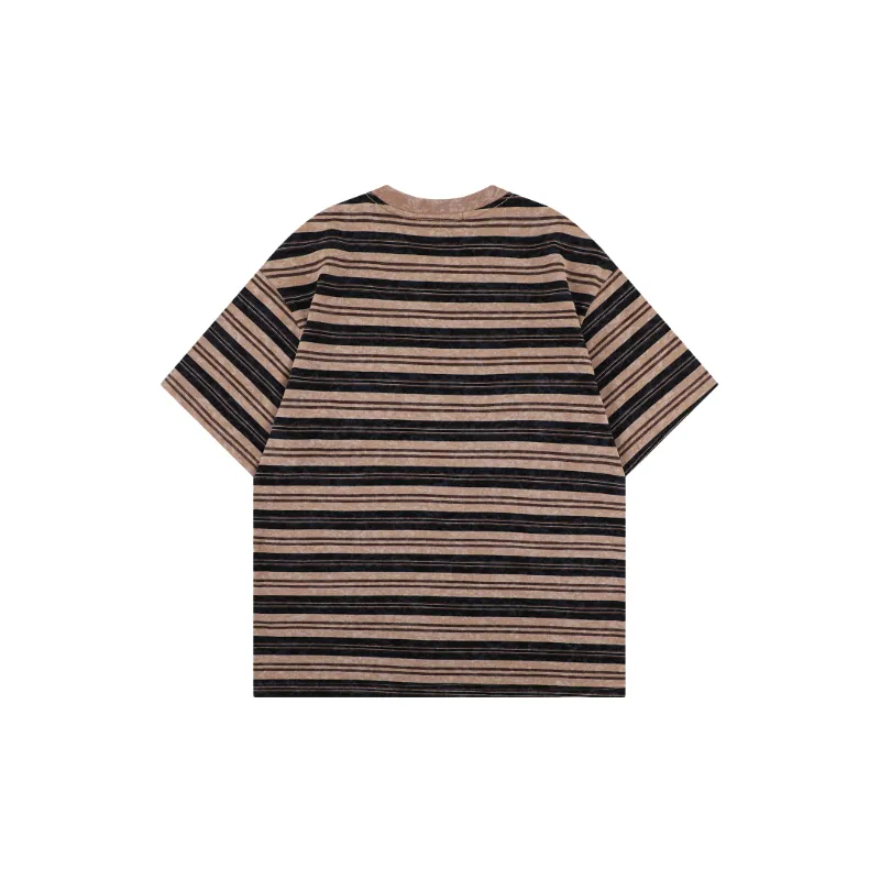 Casual Striped Cotton T Shirt-3