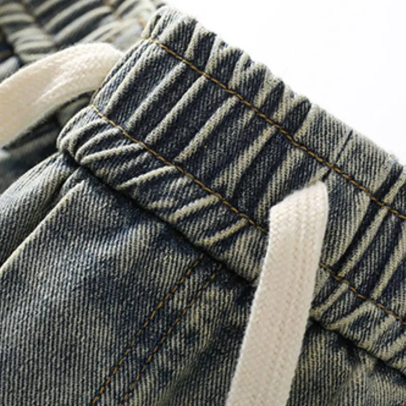 Funky Loose Denim Cargo Pants-8