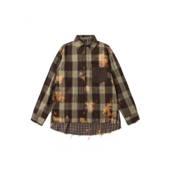 Vintage Tie Dye Washed Plaid Shirt