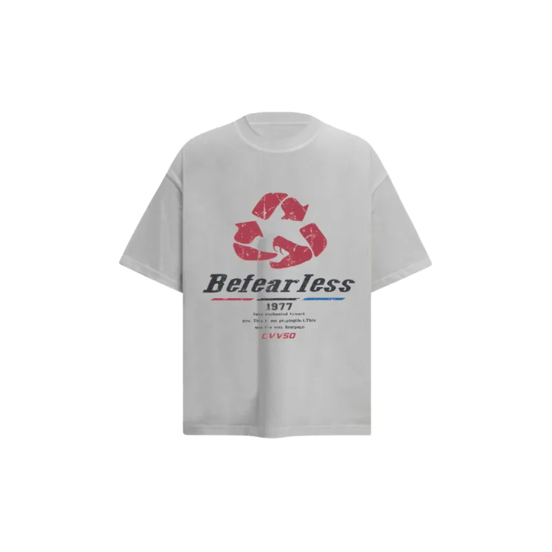 Retro Letter 100% Cotton T Shirt-4