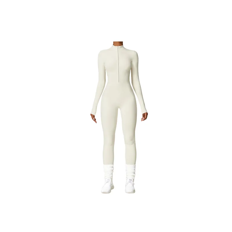 Casual Zipper Bodysuit Women-2