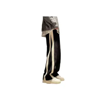 Contrast Color Straight Sports Casual Pants