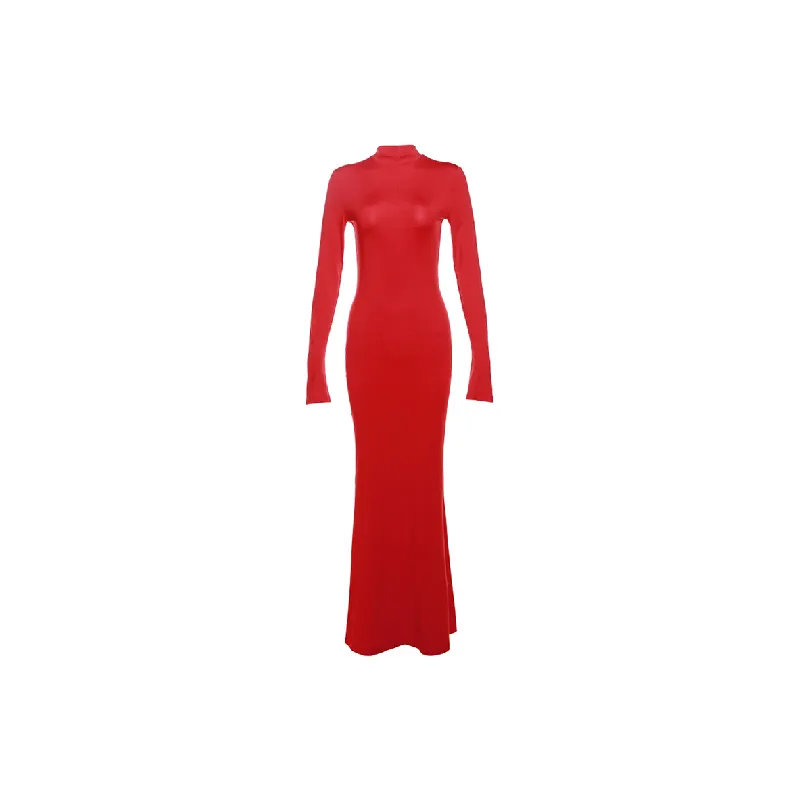 Fashionable Long Polyester Dress Women-0