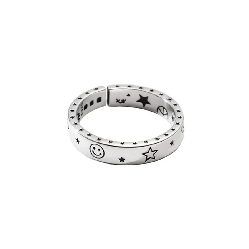 Retro Smiley Face Ring