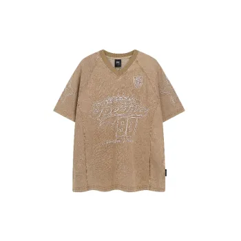 Retro Embroidery 100% Cotton T Shirt