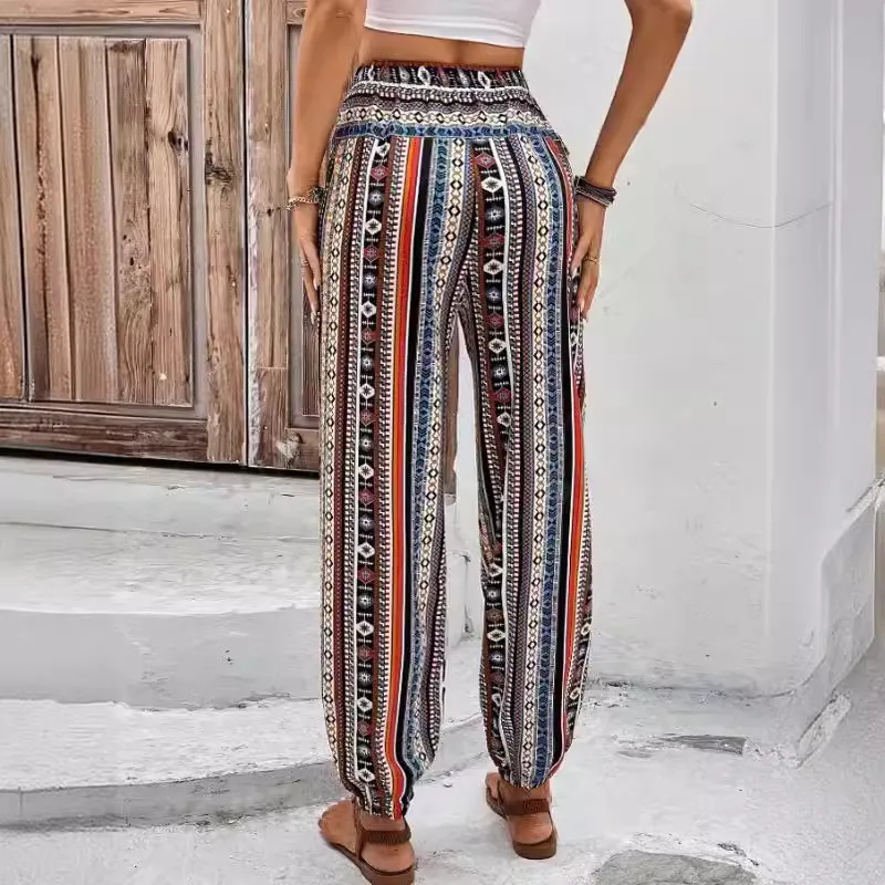Simple Print Casual Pants-2