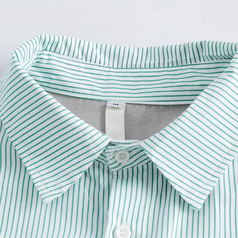 Casual Striped Cotton Blended Fabric Shirt-2