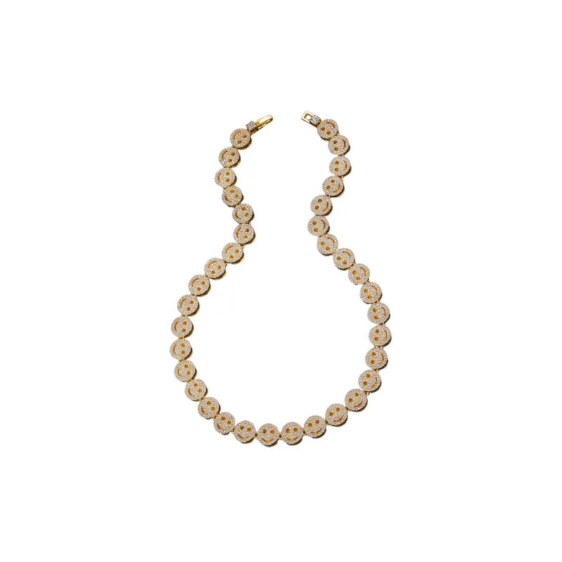 Hip Hop Smiley Face Cuban Necklace-0