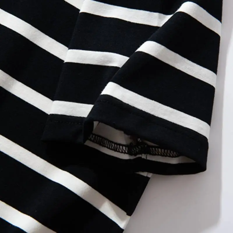 Casual Striped Cotton T-Shirt-7