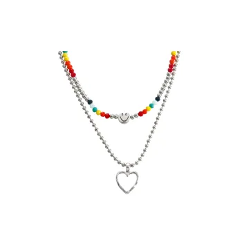 Smiley Face Double Layer Pendant Necklace