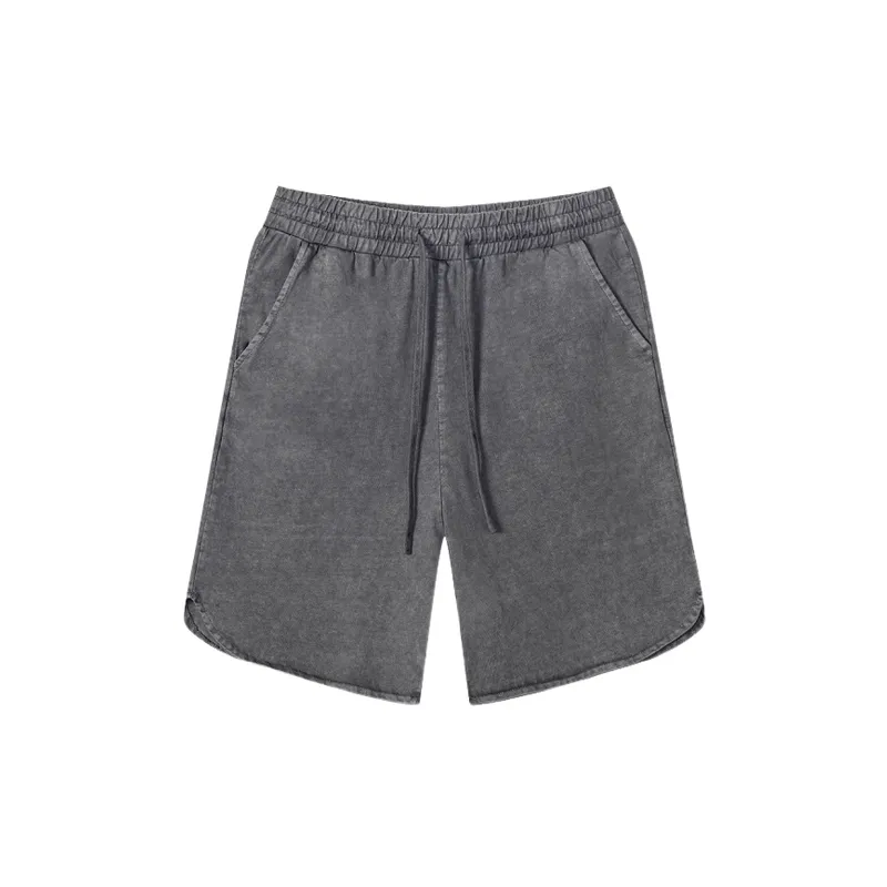 Simple Distress Cotton Casual Shorts-12