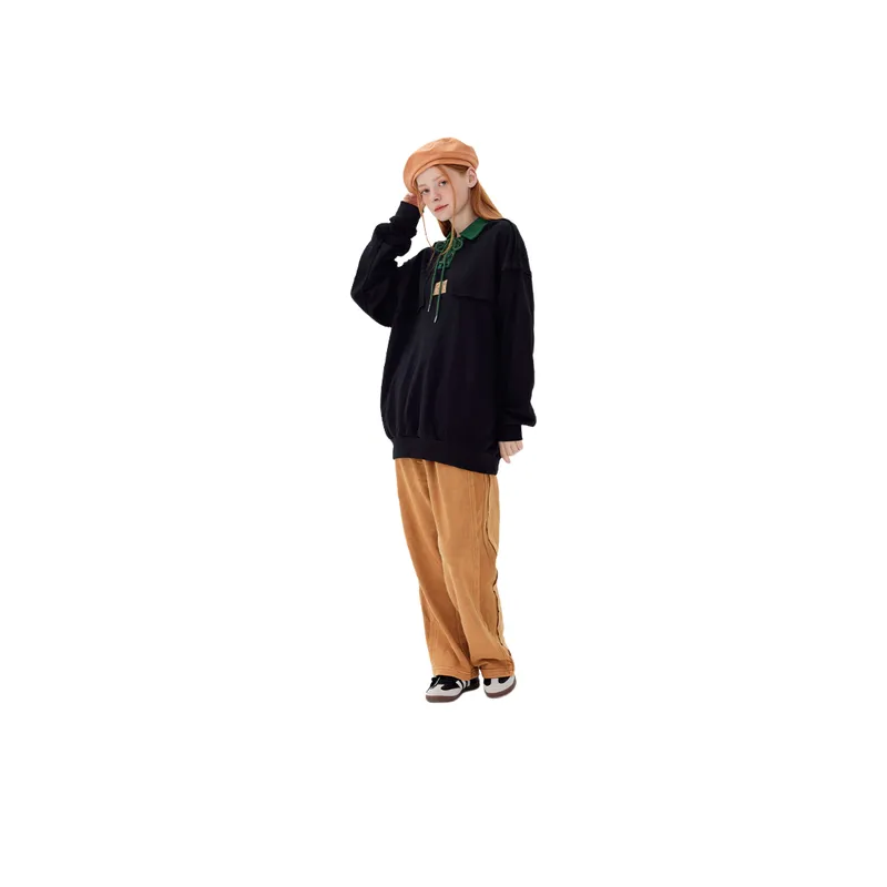 Polo Collar Sweatshirt-2
