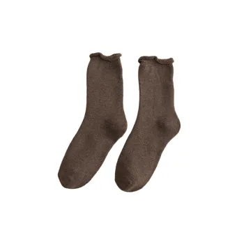 Fashionable Plain Warming Polyester Cotton Mid Calf Sock