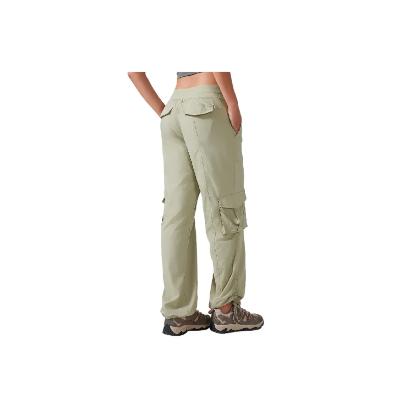 Outdoor Sporty Cotton Blended Fabric Cargo Pants Women-7