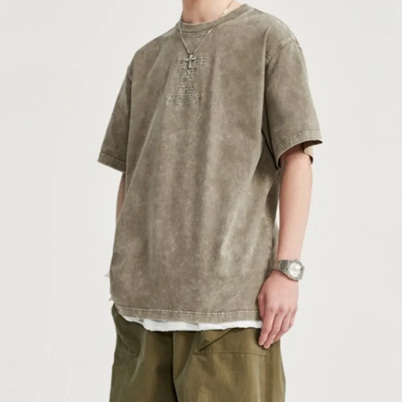 Street Embroidered 100% Cotton T Shirt-2