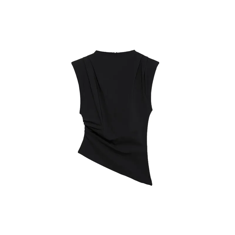 Fashionable Plain Polyester Vest Women-4