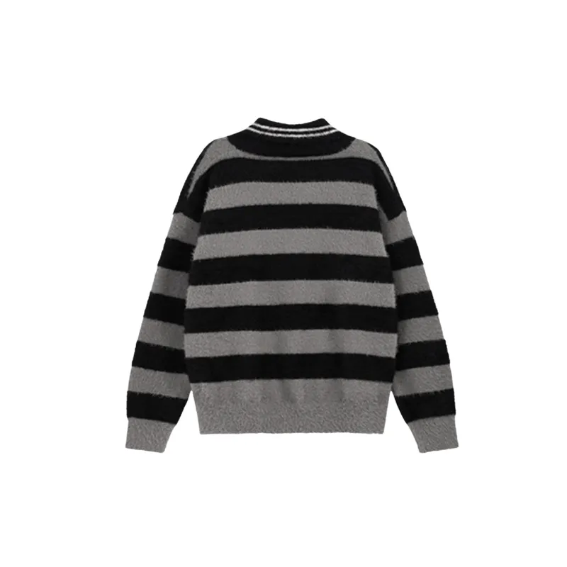 Casual Striped Nylon Sweater-5