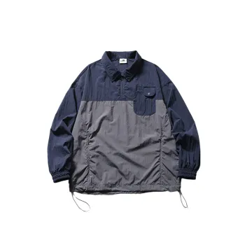 Contrast Color Stitching Pocket Decorative Lapel Shirt