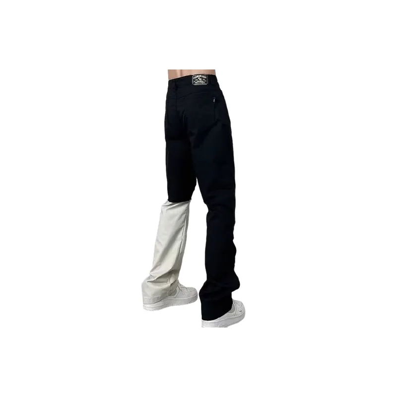 Street Contrast Color Jeans-3