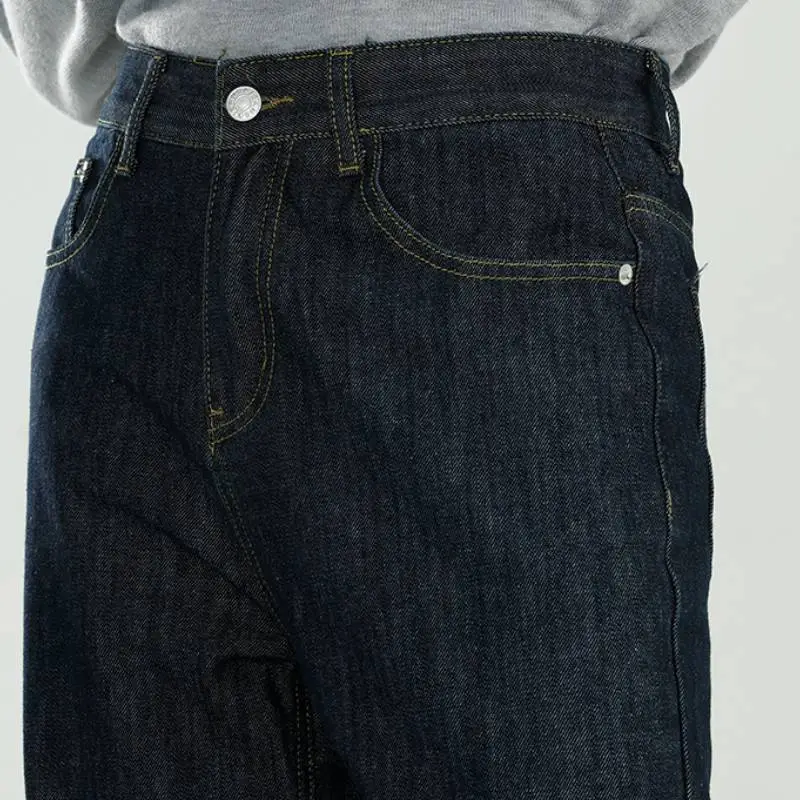 Fashionable Loose Straight Leg Jeans-3