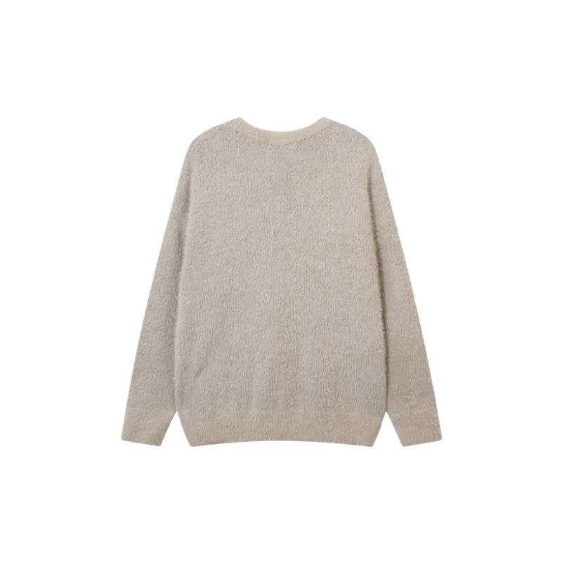 High Street Hip Hop Alphabet Jacquard Oversize Loose Lazy Style Retro Knitted Sweater-1