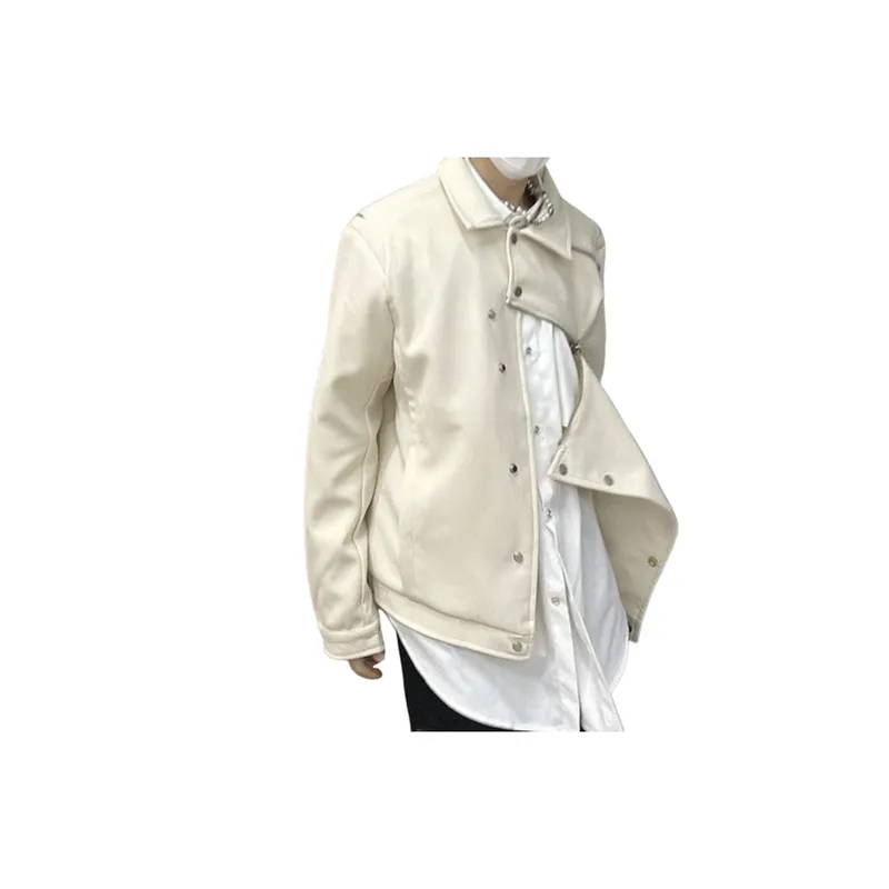 Trendy Button Zipper Lapel Jacket-0