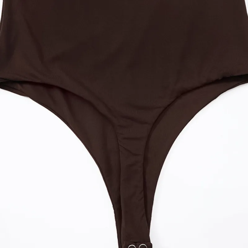 Simple Casual Bodysuit Women-3