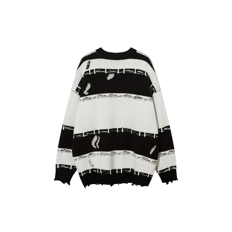 Retro Ripped Polar Fleece Sweater-3