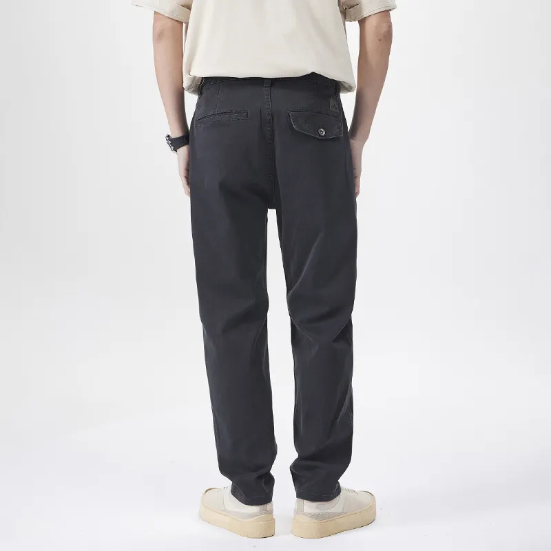 Simple Loose Cotton Blended Fabric Casual Pants-3