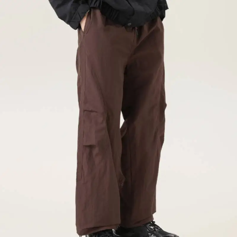 Casual Loose Blended Synthetic Fabrics Cargo Pants-1