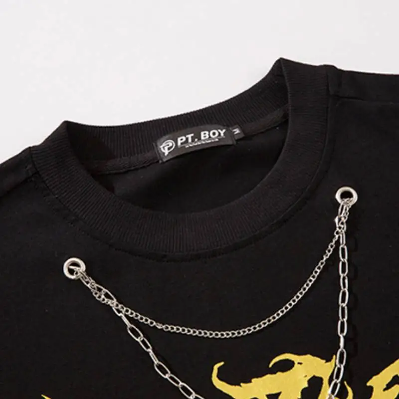 Retro Hip Hop Cotton Blended Fabric T-Shirt Unisex-2