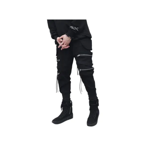 Trendy Zipper Decorative Streams Hip-Hop Pants