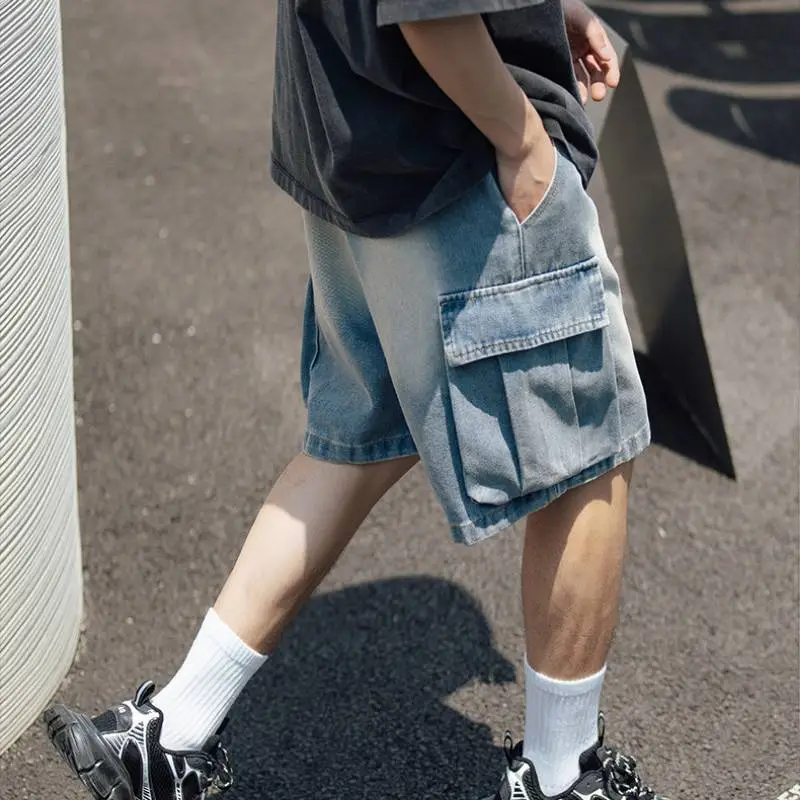 Casual Sporty Denim Shorts-3