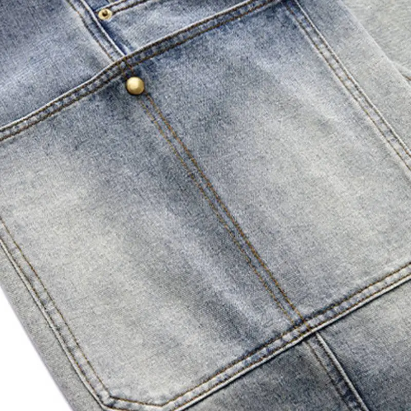 Casual Plain Denim Shorts-5