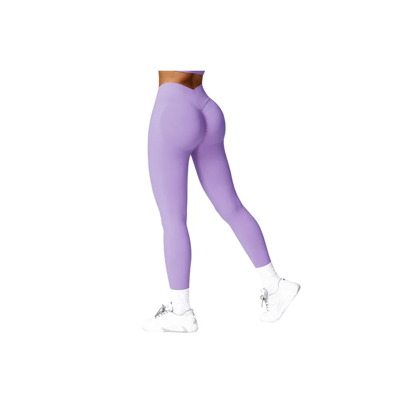 Plain Sporty Nylon Leggings Women-1