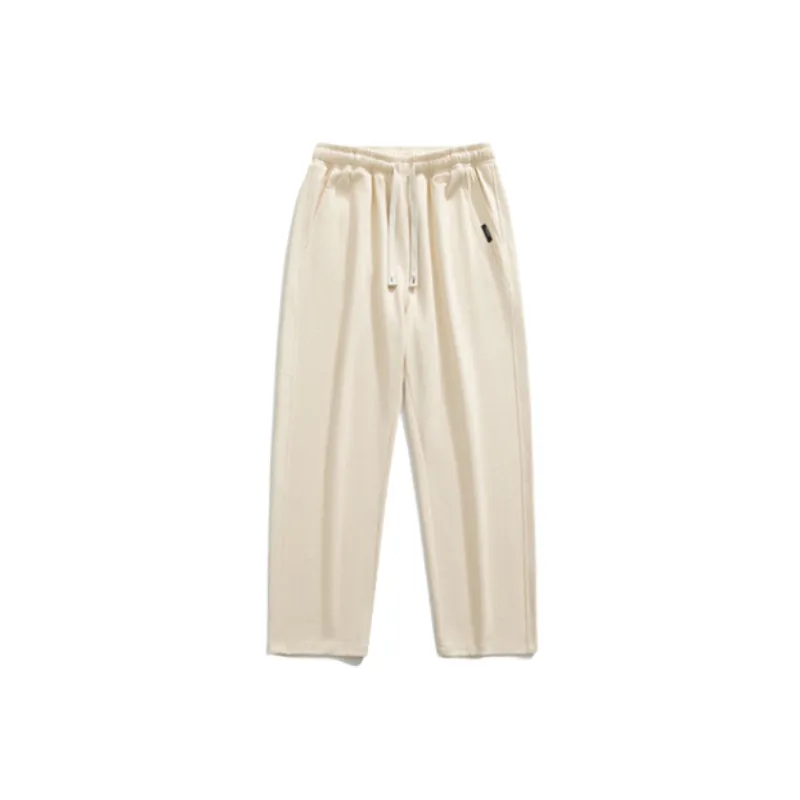 Loose Straight Leg Polyester Casual Pants-0