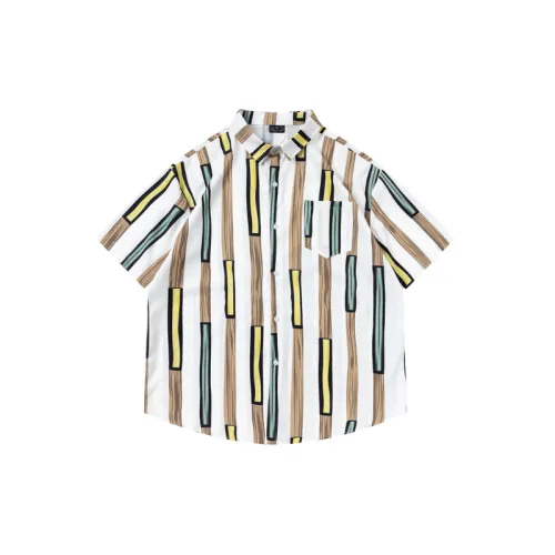 Retro Striped Short-Sleeved Shirt