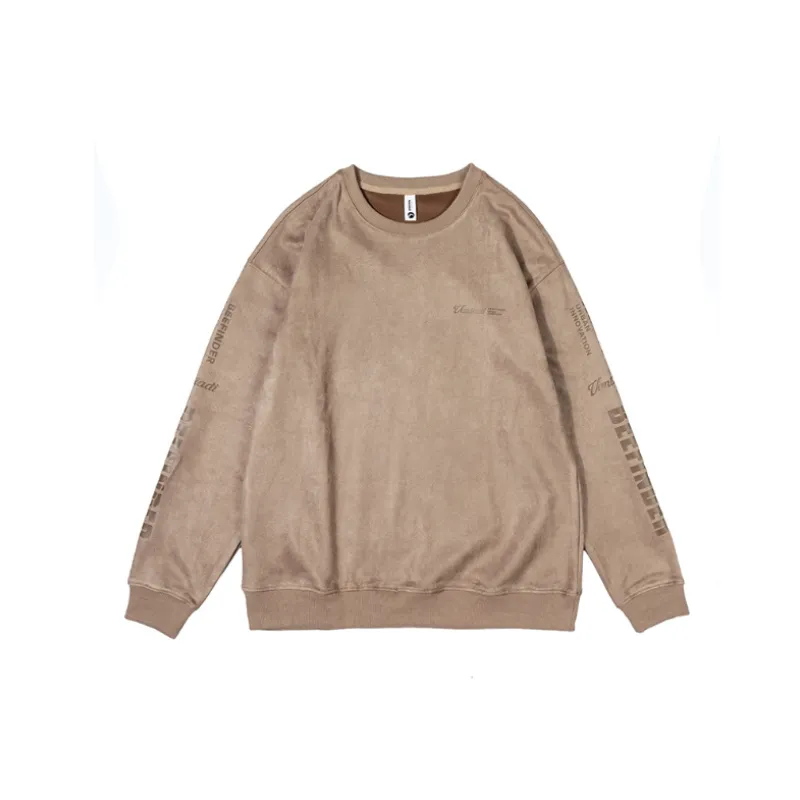 Printed Suede Heavy Loose Large Size Velvet Long Sleeve Sweatshirt-2