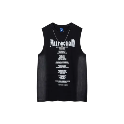 Trendy Loose Sleeveless Letters Printed Round Neck Vest