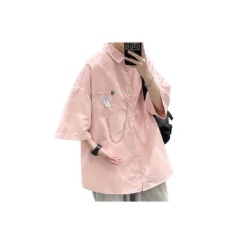 Short Sleeved Shirt   Large Size Trendy Black Coat