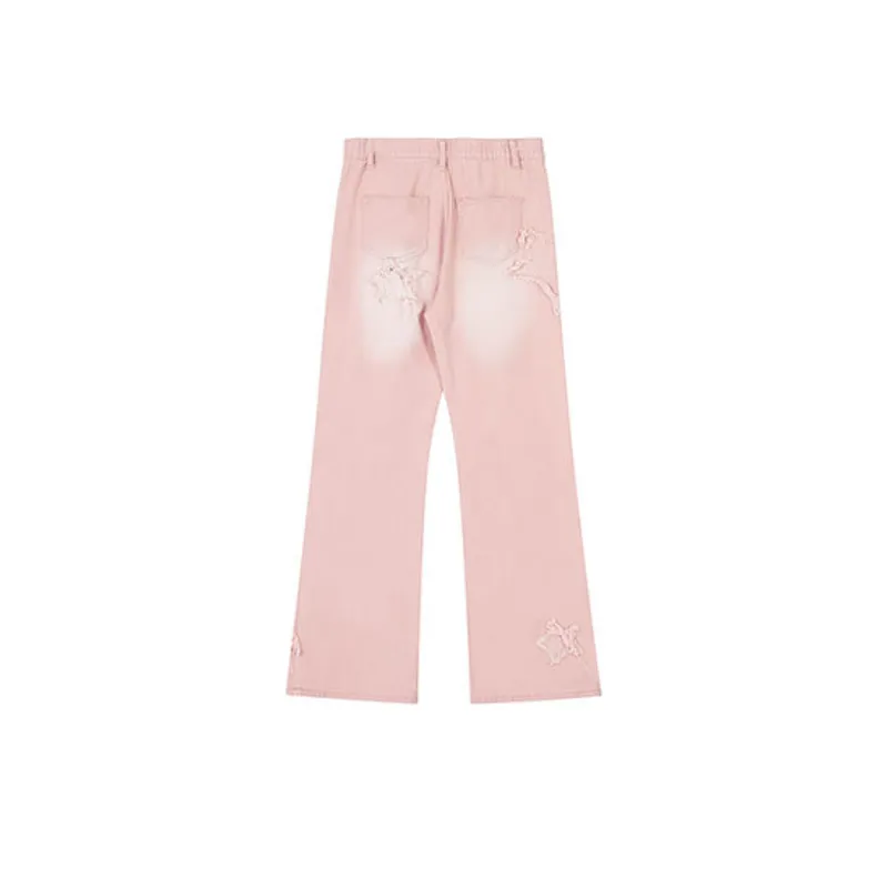 Hip Hop Distressed Straight Jeans-1